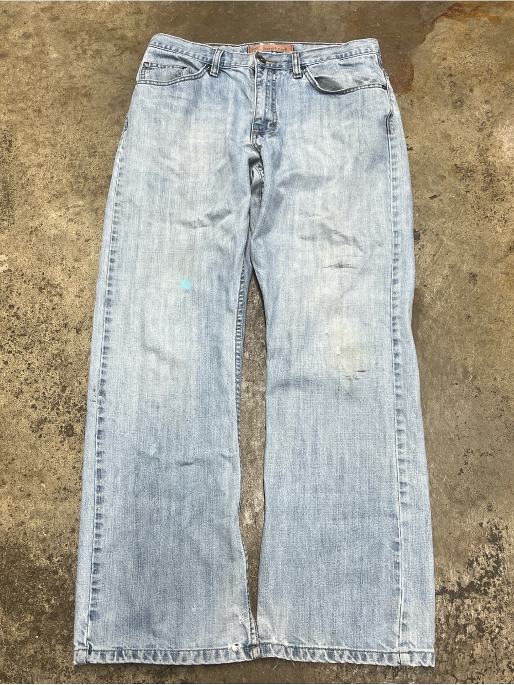 Y2K Lee’s Bootcut Jeans Men’s 32 x 30 Light Wash Distressed Western Summer 00s